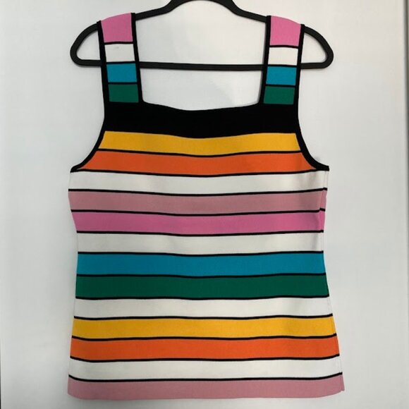 Elie Tahari Multicolor Striped Knit Tank Top | Premium Viscose Blend - Picture 12 of 16